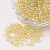 6/0 Transparent Rainbow Colours Round Glass Seed Beads X-SEED-A007-4mm-162-1