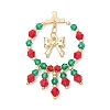 Christmas Themed Handmade Glass Beads Pendants PALLOY-MZ00795-01-1