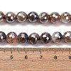 Electroplated Natural Agate Beads Strands G-B191-A07-8mm-12-5