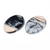 Transparent Resin & Walnut Wood Pendants X-RESI-T035-26-A01-6
