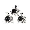 Natural Obsidian Pendants G-I374-A-P09-1