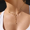 304 Stainless Steel Crystal Rhinestone Pendant Y Necklaces for Women NJEW-F375-01G-06-1