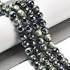 Electroplated Natural Fire Crackle Agate Round Beads Strands G-G0006-A02-04-1