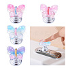 4Pcs 4 Colors Plastic Butterfly Shaped Toilet Tank Button AJEW-TA0003-57-1