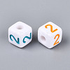 Opaque Acrylic European Large Hole Beads SACR-N020-01A-03-3