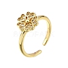 Brass Micro Pave Clear Cubic Zirconia Cuff Rings for Women RJEW-H247-27G-4