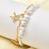 304 Stainless Steel Starfish Charm Bracelets for Women BJEW-F520-06G-5
