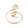 Copper Wire Wrapped Natural Cultured Freshwater Pearl Toe Open Ring X-RJEW-JR00620-5