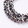 Half Plated Faceted Rondelle Electroplate Glass Beads Strands X-EGLA-D020-8x5mm-12-3