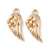 Brass Micro Pave Clear Cubic Zirconia Charms LS-KK-G418-12G-1