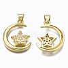 Brass Micro Pave clear Cubic Zirconia Pendants ZIRC-N039-163-NF-2