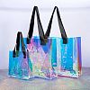 3Pcs 3 Style Rectangle Transparent Laser Plastic Hand Bags ABAG-SZC0007-09-4