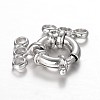 Anti-Tarnish Rhodium Plated 925 Sterling Silver Spring Clasp Sets STER-N014-32-3