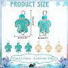 100Pcs 2 Colors Dyed Synthetic Turquoise Connector Charms PALLOY-AB00150-2