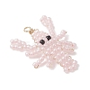 Glass Seed Beaded Pendants PALLOY-MZ01254-02-3