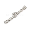 Brass Micro Pave Clear Cubic Zirconia Fold Over Clasps KK-H202-19P-1