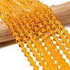 Orange Glass Bicone Beads Strands X-GLAA-S026-6mm-12-3