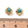 Brass Pave Synthetic Turquoise Rhombus Multi-Strand Links KK-B129-26A-01G-3