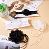 4Pcs 4 Styles Cloth & Polyester Flower Collar Choker Necklaces Set for Women Bride Wedding Party AJEW-TA0001-27-14