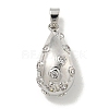 Rack Plating Brass Micro Pave Clear Cubic Zirconia Pendants KK-E114-02P-03-1