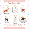 12Pcs 6 Style Alloy Enamel Dog Charms Locking Stitch Markers HJEW-PH01638-2