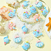 30Pcs 5 Styles Sea Animal Opaque Resin Pendants RESI-CJ0003-62-5