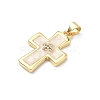 Brass Micro Pave Cubic Zirconia Pendants X-KK-P345-57G-2