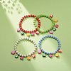 Polymer Clay & Plastic Beaded Stretch Bracelet with Fruit Charms for Women BJEW-JB08706-2