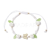 Glass Seed Bead and Resin Braided Bead Bracelets for Women BJEW-MZ00237-04-1