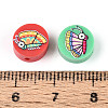 Printed Handmade Polymer Clay Beads CLAY-T022-12L-3