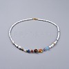 Natural & Synthetic Gemstone Beaded Necklaces NJEW-JN02454-2