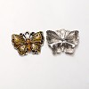 Butterfly Antique Silver Tone Alloy Rhinestone Enamel Pendants ENAM-N041-03C-1