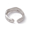 304 Stainless Steel Twist Wave Open Cuff Ring for Women RJEW-C045-23P-3