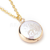 Plated Natural Baroque Pearl Keshi Pearl Beads Necklaces NJEW-JN02218-2