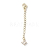 Brass Micro Pave Clear Cubic Zirconia Chain Extender KK-G491-52D-G-1