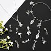 48Pcs 12 Styles Tibetan Style Alloy European Dangle Charms FIND-CA0005-67-4