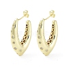 Rack Plating Brass Micro Pave Cubic Zirconia Studs Earrings EJEW-B047-05G-03-1