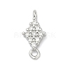 Brass Micro Pave Clear Cubic Zirconia Connector Charms LS-KK-Z094-08P-03-1