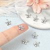SHEGRACE Brass Pave Clear Cubic Zirconia Connector Charms XGRQ7H576-954P-4