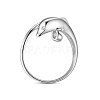 TINYSAND Rhodium Plated 925 Sterling Silver Ring TS-R428-S-3