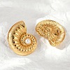304 Stainless Steel Shell Pearl Stud Earrings X-EJEW-G423-22G-1