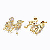 Brass Micro Pave Clear Cubic Zirconia Pendants ZIRC-N039-160-NF-2