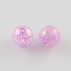 Bubblegum AB Color Transparent Crackle Acrylic Round Beads CACR-R011-20mm-02-1