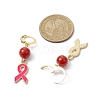October Breast Cancer Pink Awareness Ribbon Alloy Enamel Leverback Earrings EJEW-JE05668-4