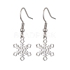Non-Tarnish Hollow Christmas Snowflake 201 Stainless Steel Dangle Earrings for Women EJEW-JE05875-1