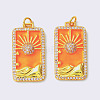Rack Plating Brass Micro Pave Clear Cubic Zirconia Pendants X-KK-D073-24G-03-1