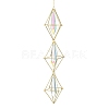 Brass Pouch Transparent Glass Big Cone Pendulum Pendant Decorations HJEW-JM01733-1