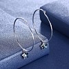925 Sterling Silver Hoop Earrings EJEW-BB30561-4