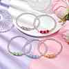 ABS Plastic Imitation Pearl & Brass Beaded Stretch Bracelet BJEW-JB10155-2