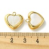 Ion Plating(IP) 304 Stainless Steel Pave Shell Heart Charms FIND-Z028-29G-3